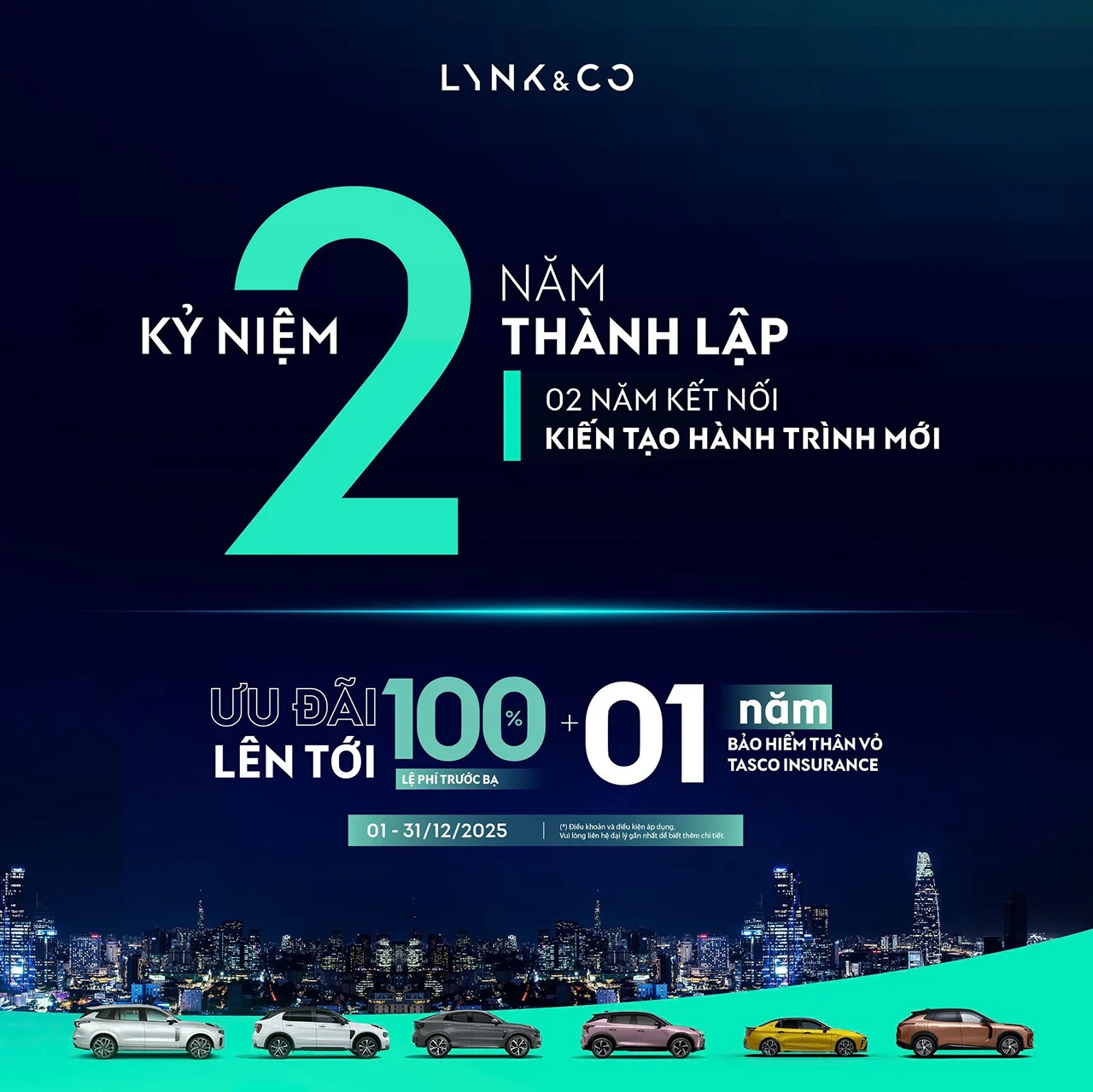 THÁNG 12 ƯU ĐÃI LÊN TỚI 100% LỆ PHÍ TRƯỚC BẠ - KỶ NIỆM 2 NĂM THÀNH LẬP